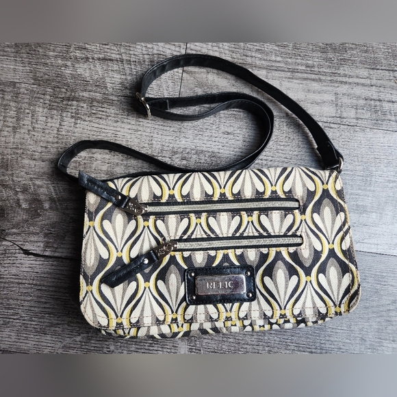 Relic Handbags - Relic Black and Yellow Crossbody Hand Bag Purse